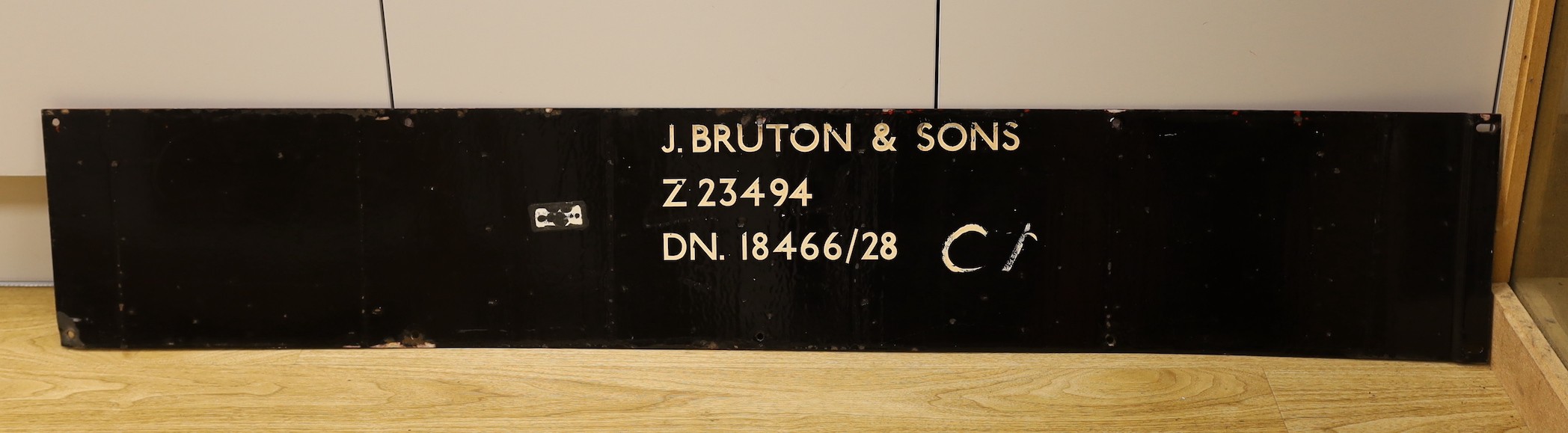 A London Underground enamel frieze panel sign, for Holland Park, 132 cms long, by J. Bruton and Sons